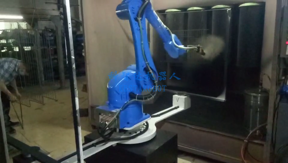 鳥籠噴粉機器人（雙工位轉(zhuǎn)臺噴涂機器人）(圖3)